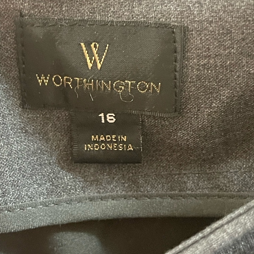 Worthington Knee Skirt Womens Sz 16 Gray Straight Pencil - Picture 2 of 7